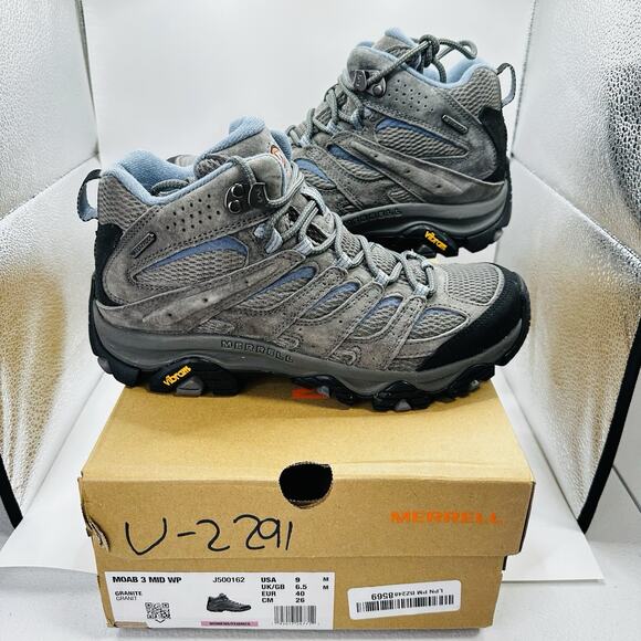 Size 9 - Merrell Moab 3 Mid WP Granite Women’s Hiking Shoes Boots J500162 Vibram - Picture 1 of 7
